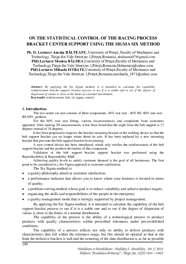 (PDF) On the Statistical Control of the Racing Process Bracket Center ...