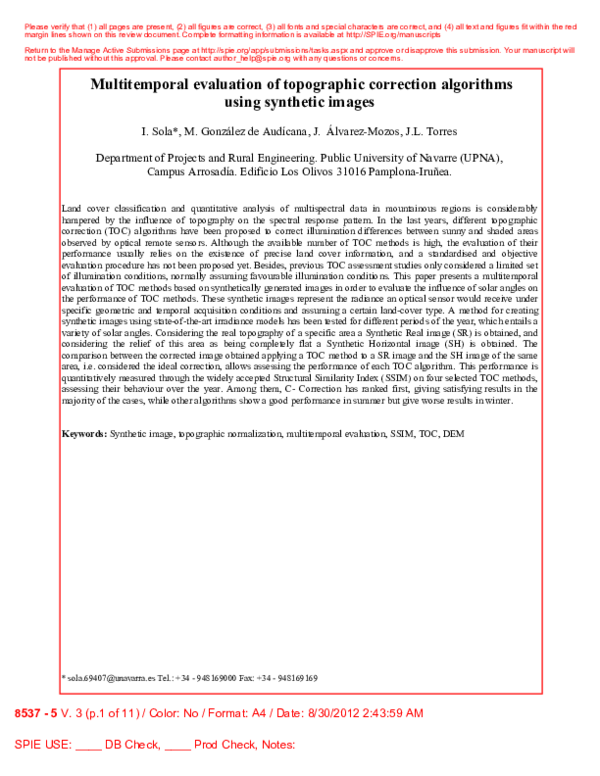 (PDF) Multitemporal evaluation of topographic correction algorithms ...