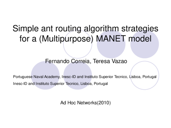 (PDF) Simple ant routing algorithm strategies for a (Multipurpose ...