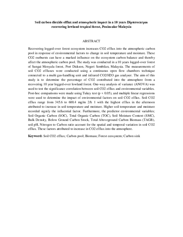 (PDF) Soil Carbon Dioxide Efflux and Atmospheric Impact in a 10 Years ...