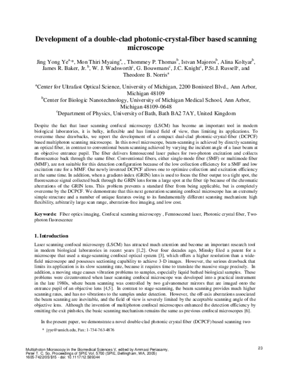 (PDF) Development of a double-clad photonic-crystal-fiber-based ...