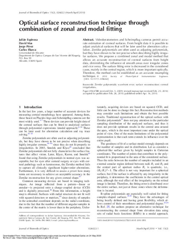 (PDF) Optical surface reconstruction technique through combination of ...