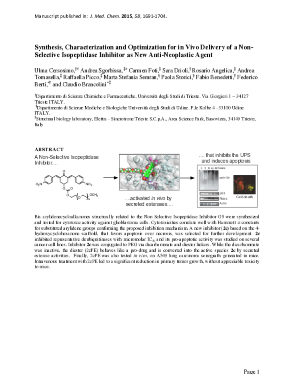(PDF) Synthesis, Characterization, and Optimization for in Vivo ...