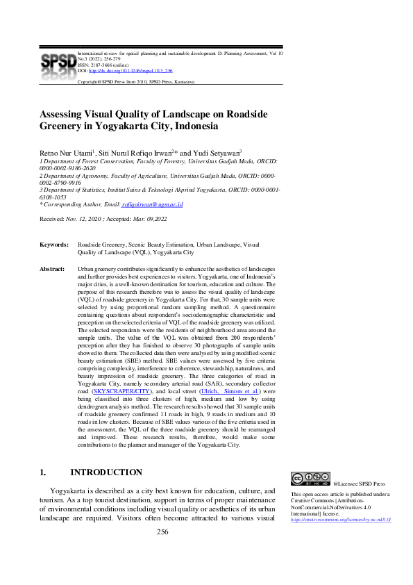 (PDF) Assessing Visual Quality of Landscape on Roadside Greenery in ...