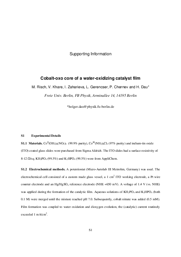 Cobalt−Oxo Core of a Water-Oxidizing Catalyst Film
