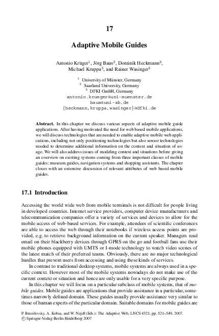 (PDF) Adaptive Mobile Guides