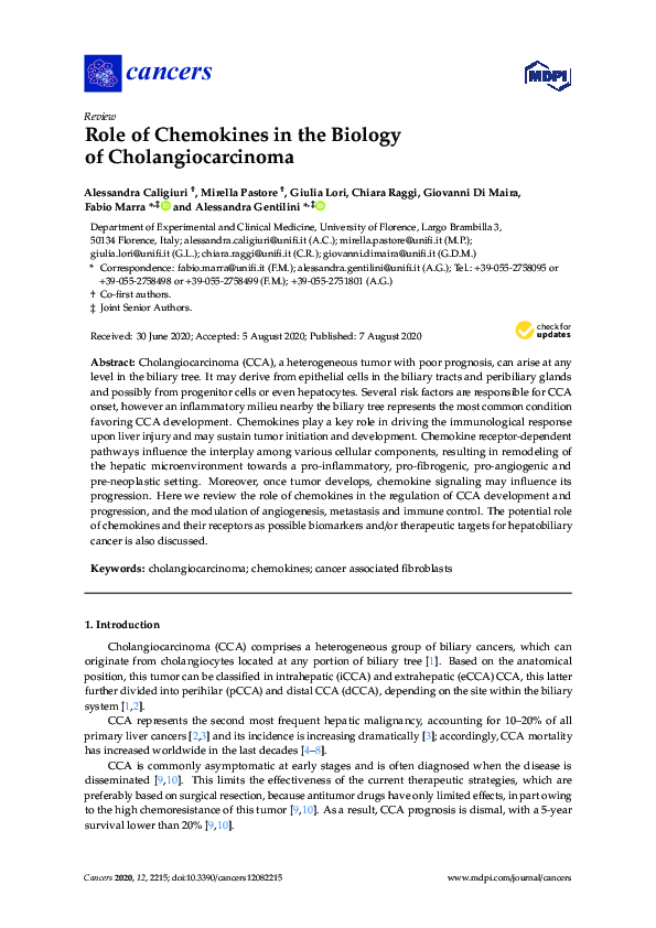 (PDF) Role of Chemokines in the Biology of Cholangiocarcinoma