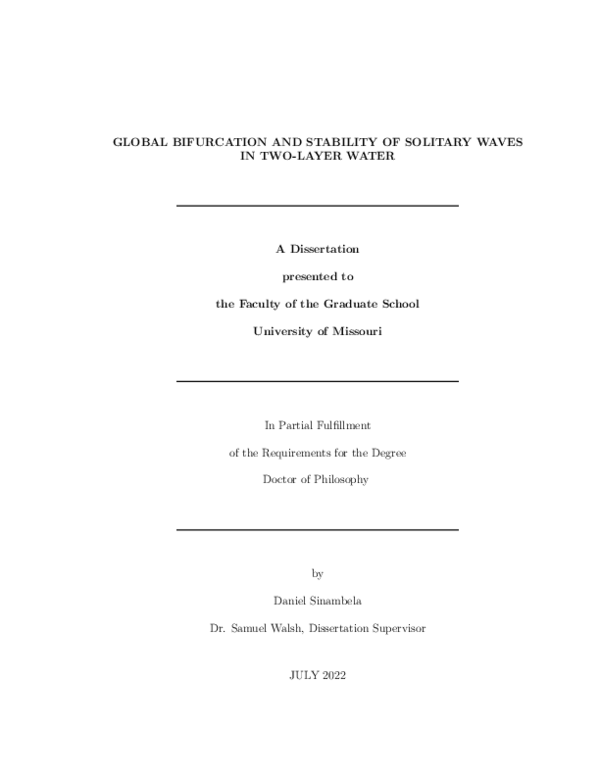 (PDF) Global bifurcation and stability of solitary waves in two-layer water