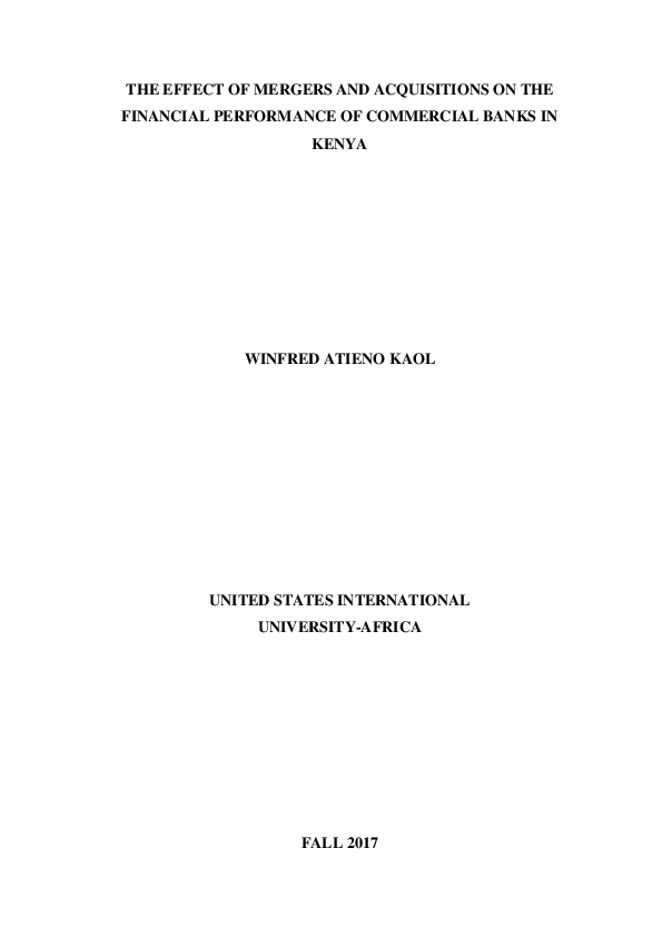 (PDF) The Effect of Mergers and Acquisitions on the Financial ...