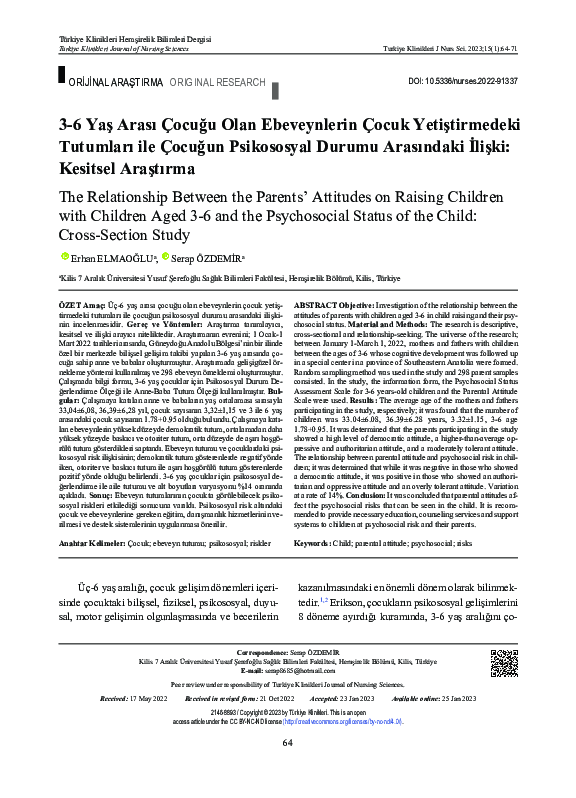 (PDF) The Relationship Between the Parents' Attitudes on Raising ...