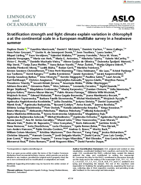 (PDF) Stratification strength and light climate explain variation in ...