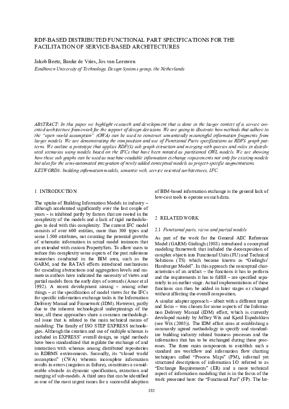 (PDF) RFD-based distributed functional part specifications for the ...