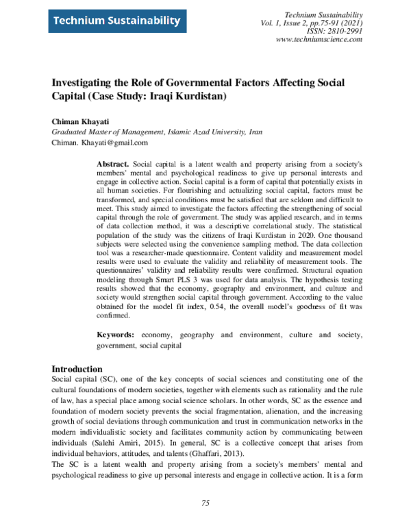 (PDF) Investigating the Role of Governmental Factors Affecting Social ...