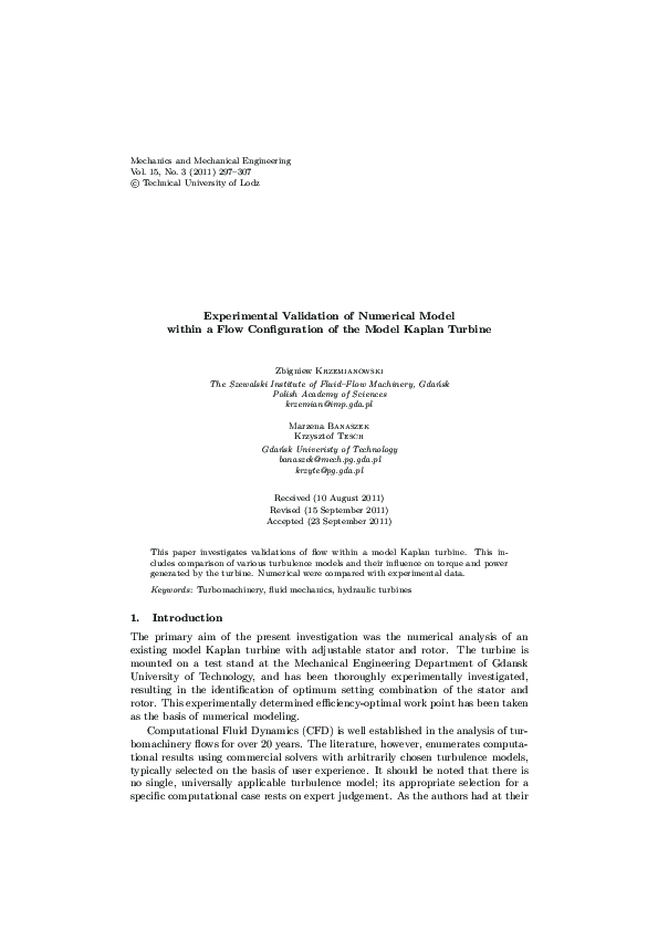 (PDF) Experimental Validation of Numerical Model within a Flow ...