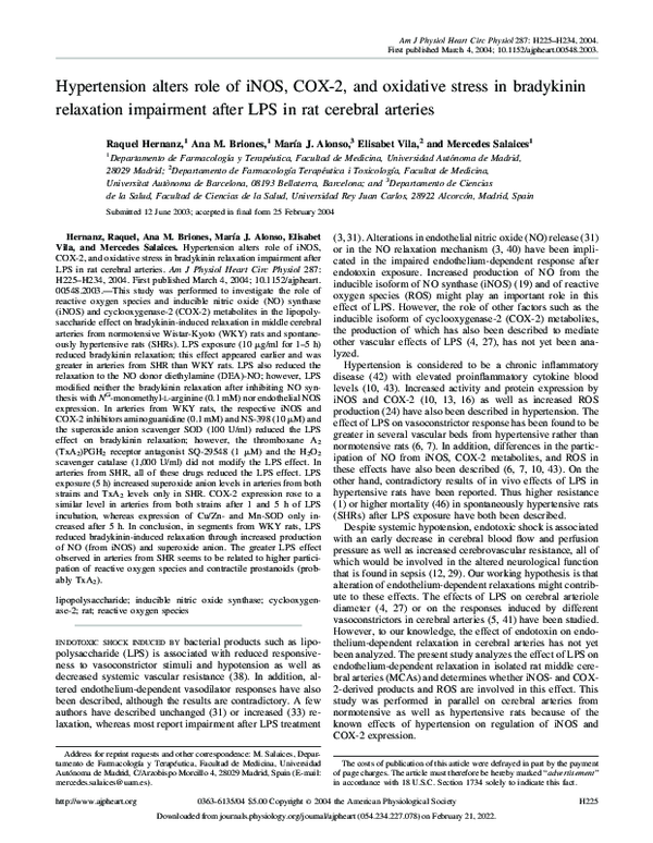 (PDF) Hypertension alters role of iNOS, COX-2, and oxidative stress in ...