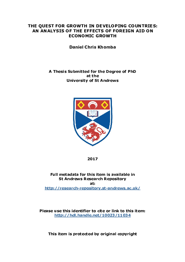 (PDF) The quest for growth in developing countries : an analysis of the ...