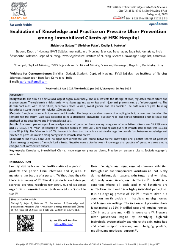 (PDF) Evaluation Knowledge Practice Pressure Ulcer Prevention ...