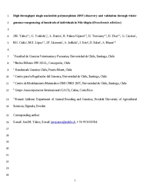 (PDF) High-throughput single nucleotide polymorphism (SNP) discovery ...