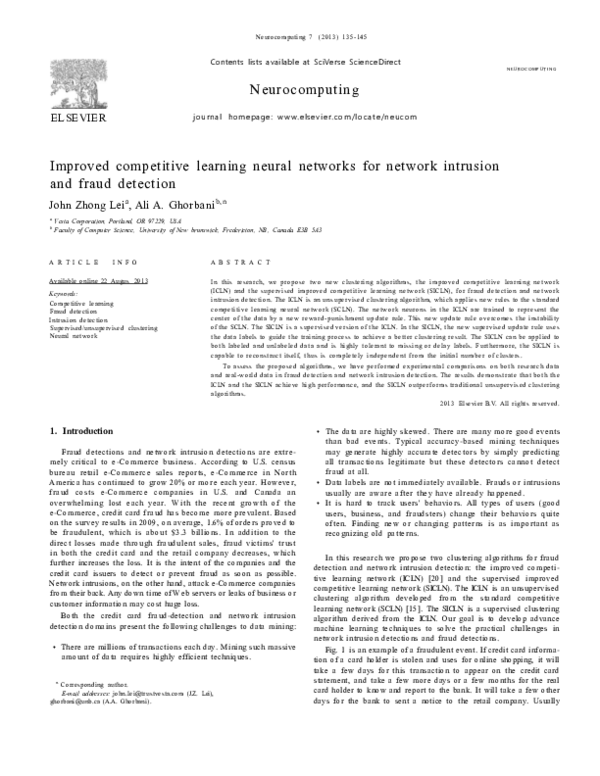 (PDF) Improved competitive learning neural networks for network ...