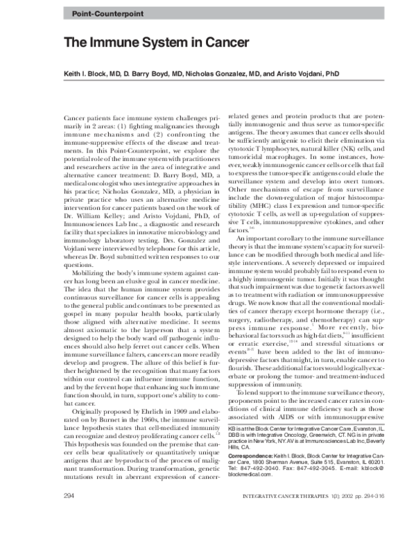 (PDF) The Immune System in Cancer