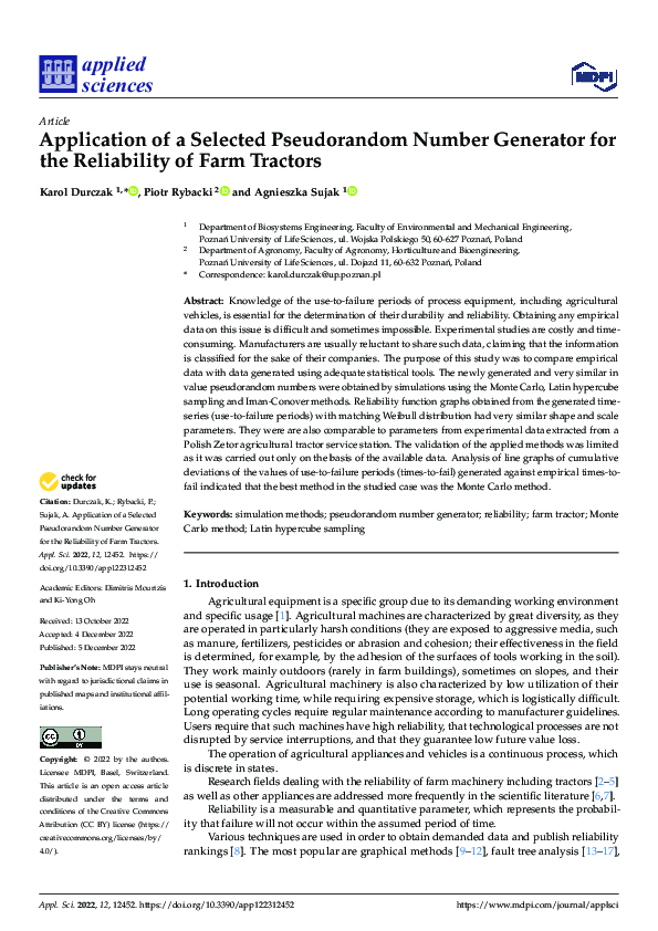 (PDF) Application of a Selected Pseudorandom Number Generator for the ...