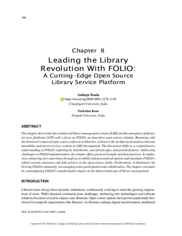 (PDF) Leading the Library Revolution With FOLIO: A Cutting-Edge Open ...