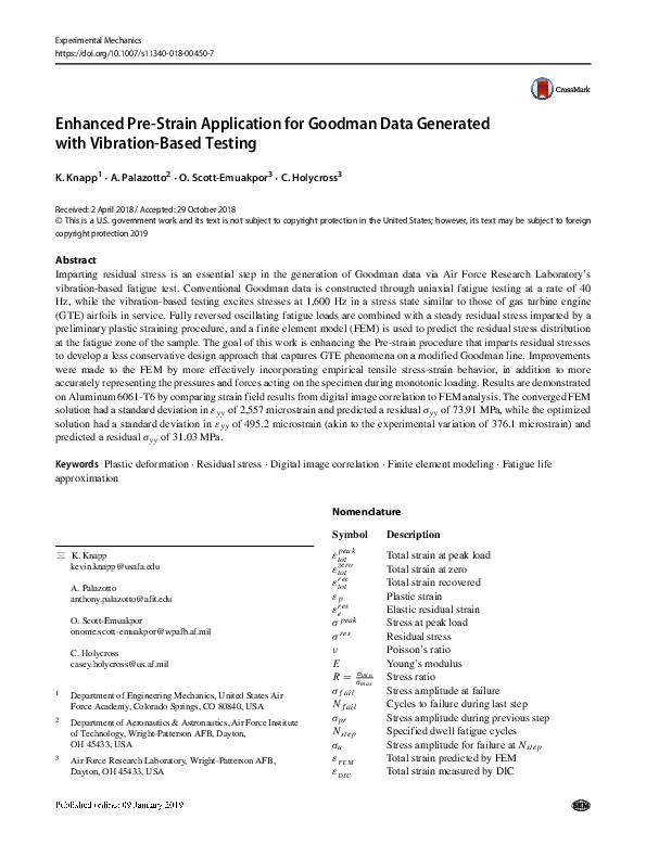 (PDF) Enhanced Pre-Strain Application for Goodman Data Generated with ...
