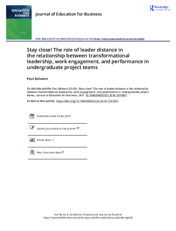 (PDF) Stay close! The role of leader distance in the relationship ...