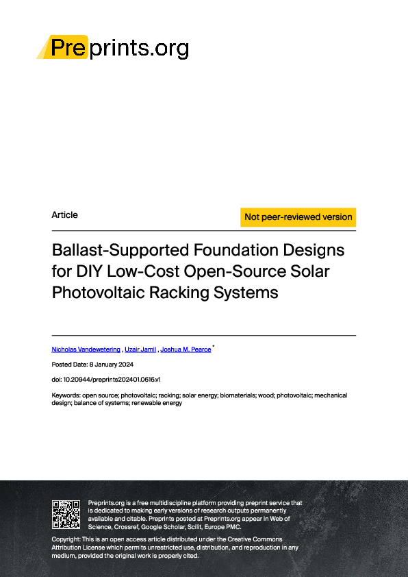 (PDF) Ballast-Supported Foundation Designs for DIY Low-Cost Open-Source ...