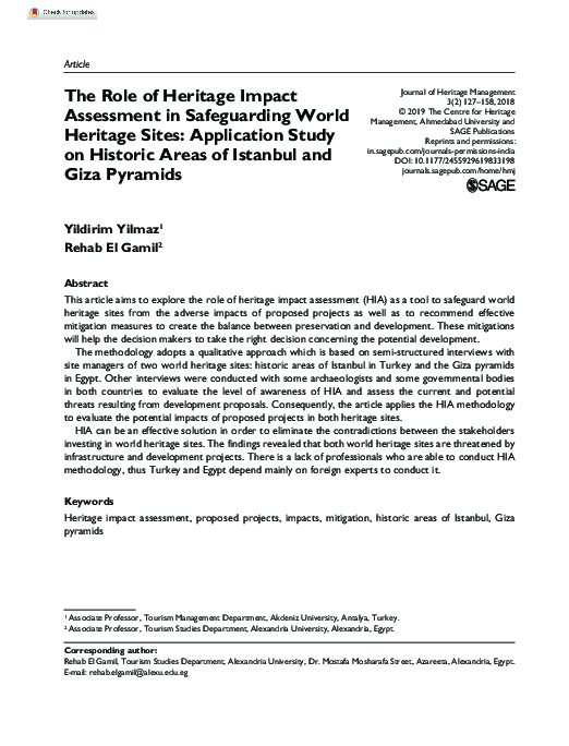 (PDF) The Role of Heritage Impact Assessment in Safeguarding World ...