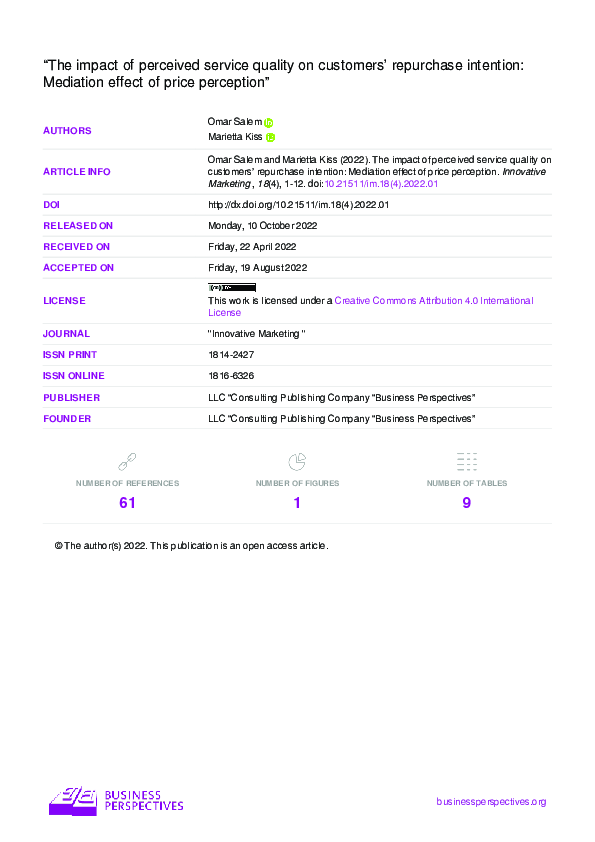 (PDF) The impact of perceived service quality on customers’ repurchase ...
