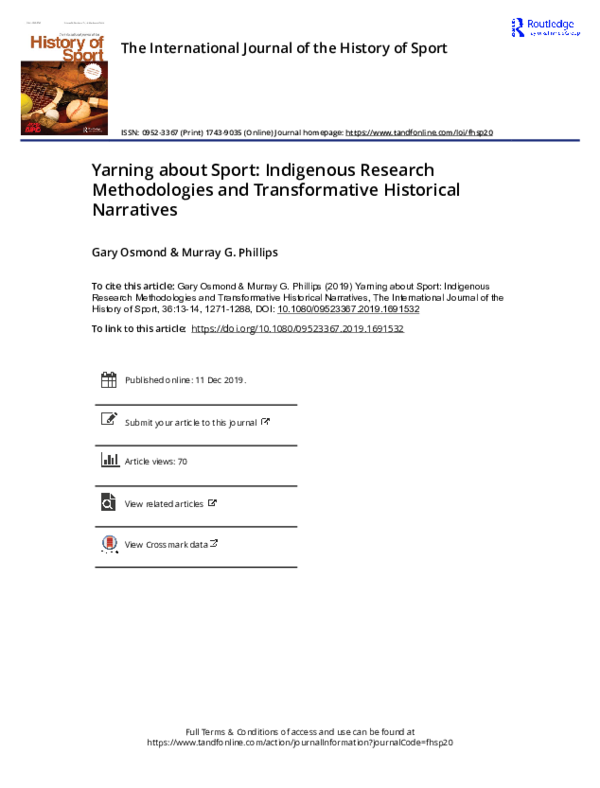 (PDF) Yarning about Sport: Indigenous Research Methodologies and ...