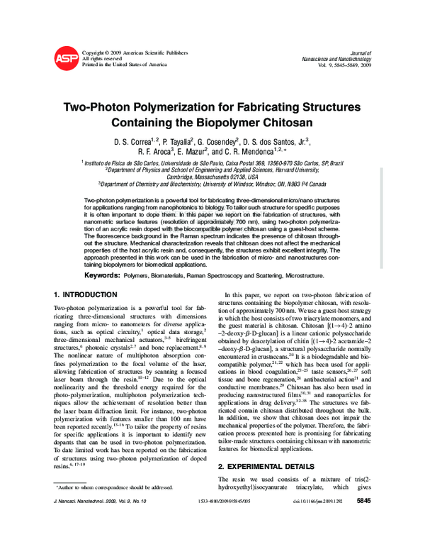 (PDF) Two-Photon Polymerization for Fabricating Structures Containing ...