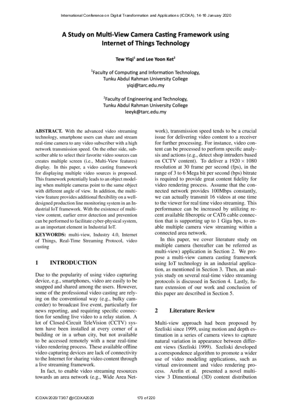 (PDF) A Study on Multi-View Camera Casting Framework using Internet of ...