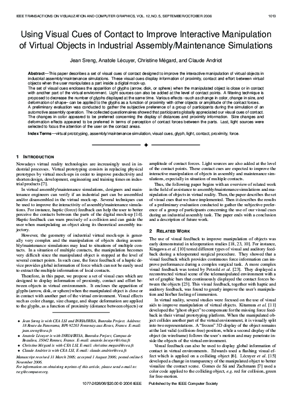 (PDF) Using Visual Cues of Contact to Improve Interactive Manipulation ...
