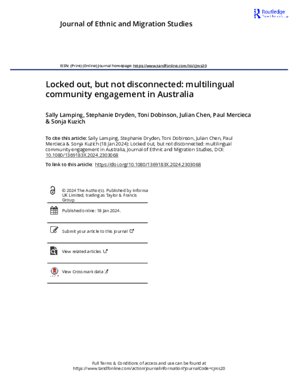 (PDF) Journal of Ethnic and Migration Studies
