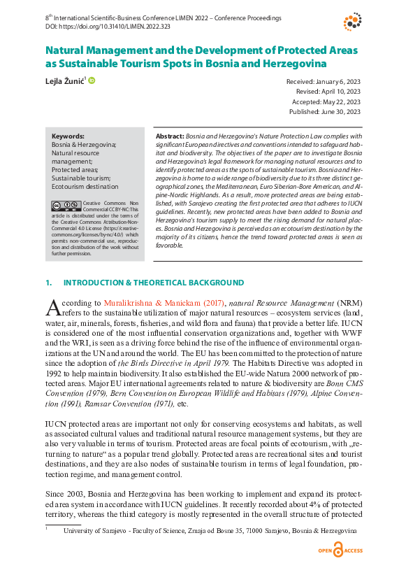 (PDF) Natural Management and the Development of Protected Areas as ...