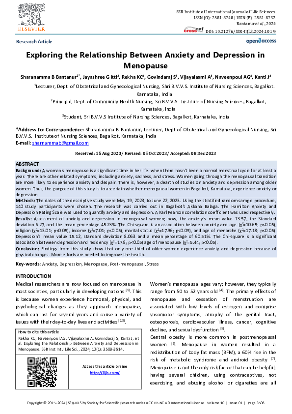 (PDF) Exploring the Relationship Between Anxiety and Depression in ...