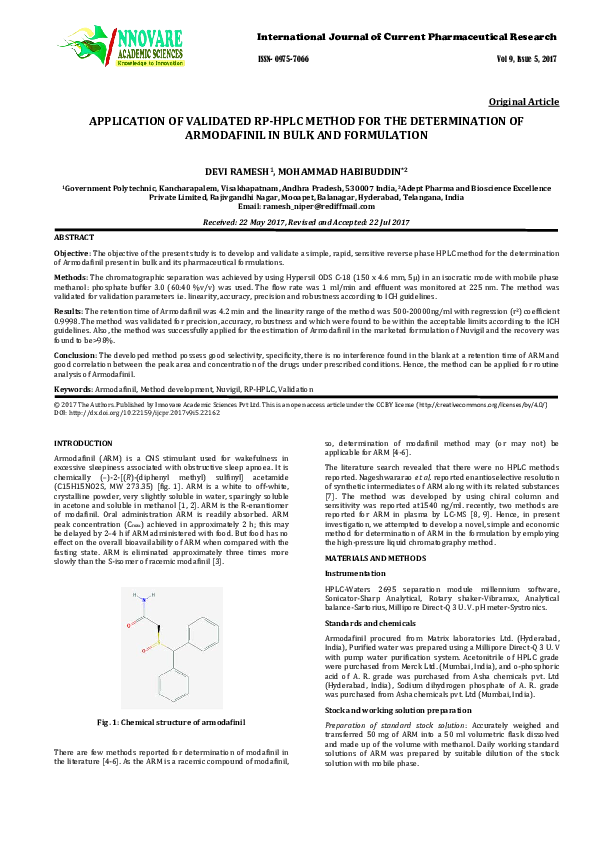 (PDF) Application of Validated RP-HPLC Method for the Determination of ...