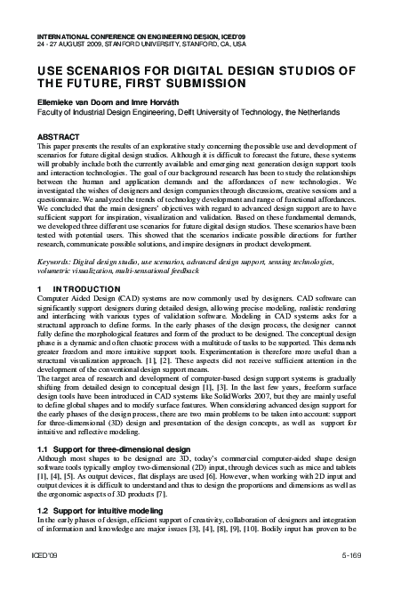 (PDF) Use Scenarios for Digital Design Studios of the Future