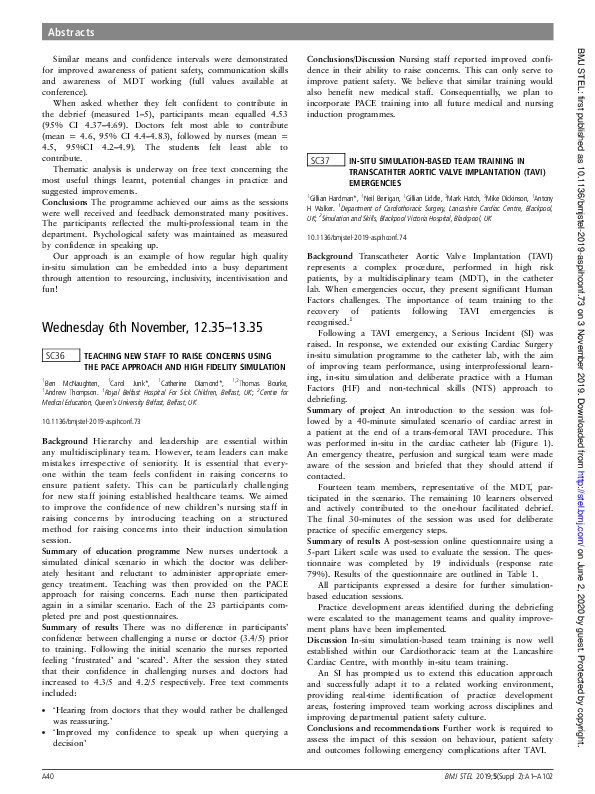 (PDF) SC36 Teaching new staff to raise concerns using the PACE approach ...