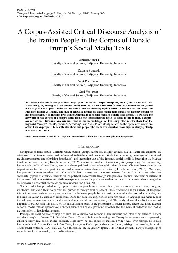 (PDF) A Corpus-Assisted Critical Discourse Analysis of the Iranian ...