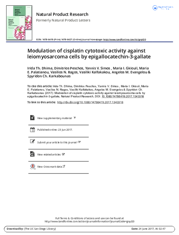 (PDF) Modulation of cisplatin cytotoxic activity against leiomyosarcoma ...
