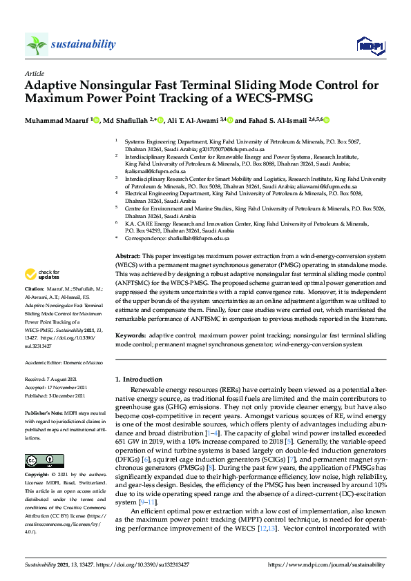 (PDF) Adaptive Nonsingular Fast Terminal Sliding Mode Control for ...