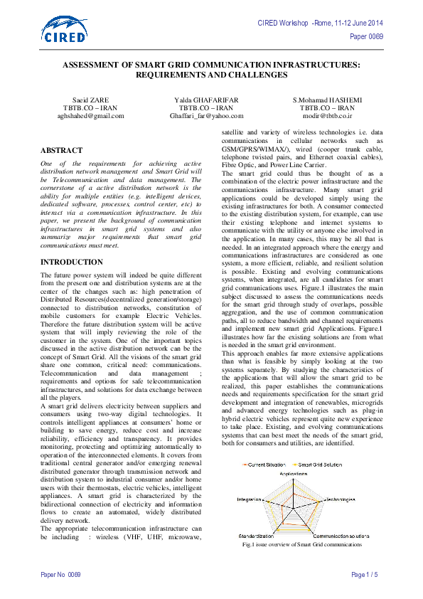(PDF) Assessment of Smart Grid Communication Infrastructures ...
