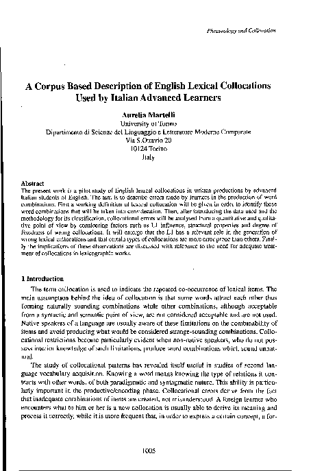 (PDF) A corpus-based description of English lexical collocations used ...