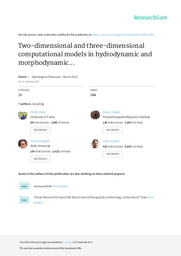 (PDF) Two-dimensional and three-dimensional computational models in ...
