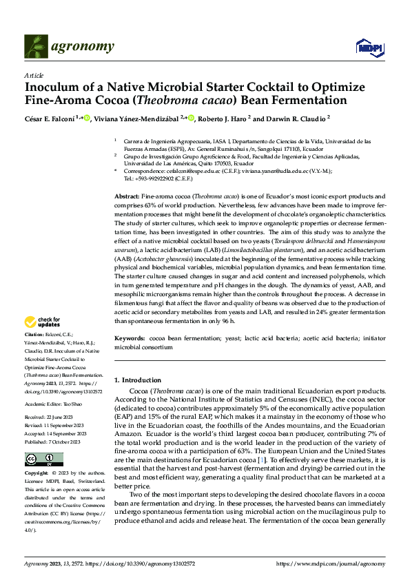 (PDF) Inoculum of a Native Microbial Starter Cocktail to Optimize Fine ...