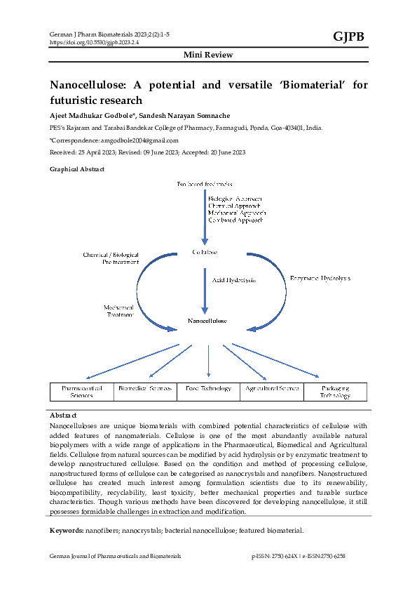 (PDF) Nanocellulose: A potential and versatile ‘Biomaterial’ for ...
