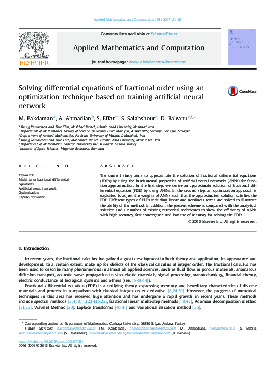 (PDF) Solving differential equations of fractional order using an ...